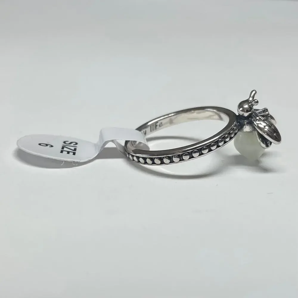 Glow In The Dark You Light Up My Life Stainless Steel Firefly Ring ~ Size 6